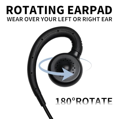 Two-Wire Xpr 3300e Earpiece C Shape Swivel Xpr3500e Ear Piece with Mic Walkie Talkie Headphone Ptt Headset for xpr3500 xpr3300 xpr3300e xpr 3500 3500e 3300 2 Way Radio