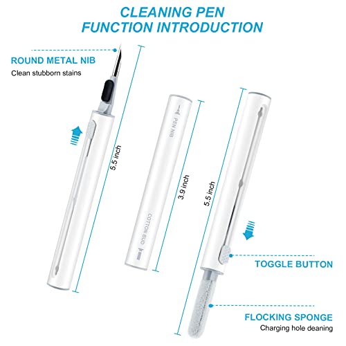 Airpod Cleaner Kit for Airpods Pro 1 2 3 | Portable ear wax cleaner with soft brush fits AirPods, earbuds and phone charging ports