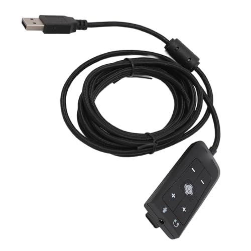 USB Audio Converter, Plug and Play with Microphone Support and Volume Control, Aux Adapter for Gaming PC Laptop Travel Office Use