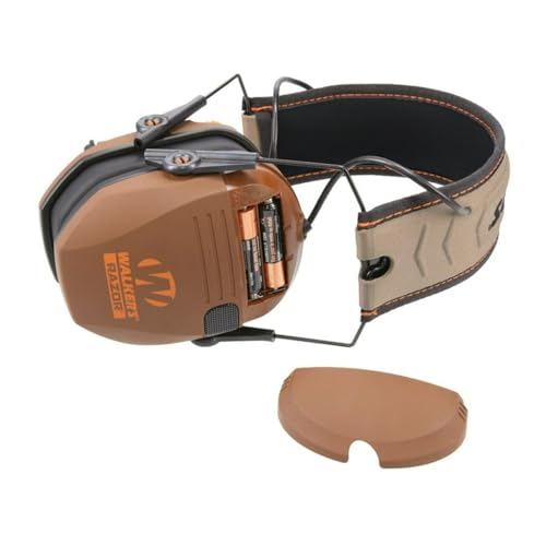 Walker's Razor Slim Electronic Earmuffs | Protective Case - color: Brown