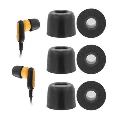 Klowcok Replacement Foam Ear Tips for DEWALT Neckband Headphones, Large | Memory Foam Tips, Comfort fit, 3Pairs, Black - size: Large