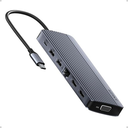 Anker Laptop Docking Station 3 Monitors, 14in1 USBC Hub with Triple Display | Dual 4K HDMI USB C Docking Station, VGA, 80W Max PD, USBA and USBC Data Ports, for Dell XPS and More (Charger Not Included) - size: 14 in 1 USB C Hub