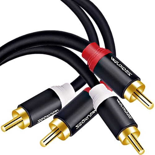 2RCA Audio Video Cable 3.3 ft 2RCA Male to 2RCA Male Stereo Audio RCA Cables Dual Shielded Gold-Plated 2 RCA Stereo Cable for car Audio Cord, Hi-Fi Systems or Home Theater - size: 3.3FT