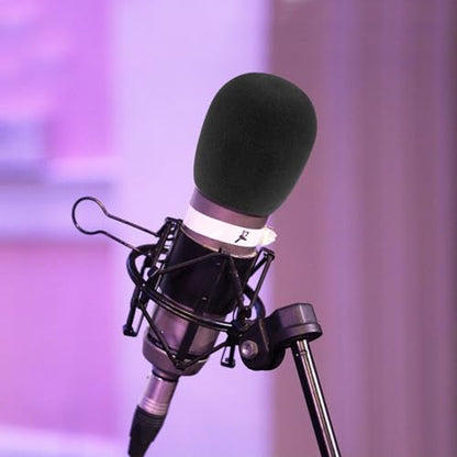 5pcs Foam Mic Cover Handheld Microphone Windscreen, Microphone Cover Foam Mic Covers, Microphone Cover Protection (Black) - color: Black