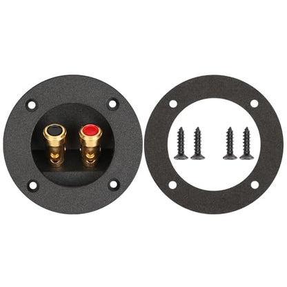 3 in Round Push Spring Subwoofer Box Terminal, Pack of 1 | Features 2-Way Speaker Terminals with Gold Plated Binding Posts; Bare Wire Connection; 1 Pack. - color: 3 Inch Round Push Spring, size: 1