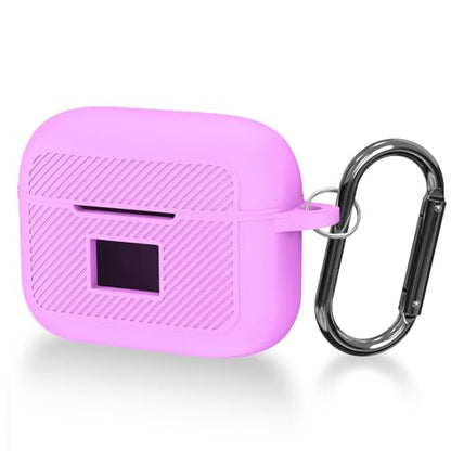 Compatible with TOZO T20 Case Cover, Soft Silicone Skin Case with Keychain, Shock Absorbing and Anti-Drop Protective Case with LED Power Display for Men and Women [Front LED Visible] Light Purple - color: Light Purple