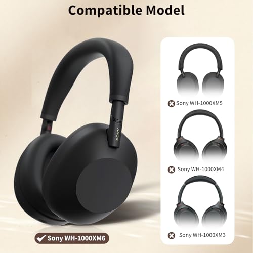for Sony WH-1000XM6 Case Cover, 3 Sets Silicone Sweat Cover, KONXISA Eeadphones Protective Case for WH-1000XM6 Earpad/Ear/Headband Shell Protector, Washable Sweatproof, Rosegrey - color: Rosegrey