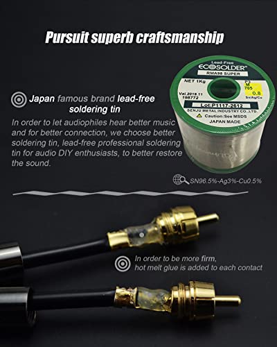 Audiophile HiFi OFC Audio Cable 3.5mm Male to 2 RCA Male Audio Cable for Connects a Smartphone, Tablet, or MP3 Player to a Speaker or Other RCA-Enabled Devices (3M(9.9FT)) - size: 3M(9.9FT)