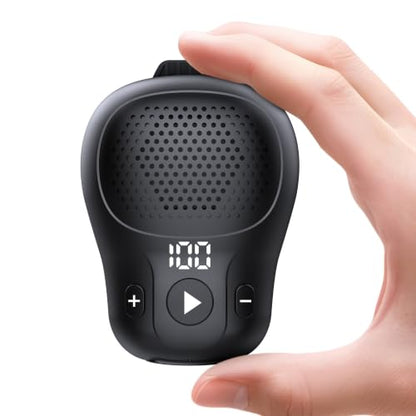 Wearable Bluetooth Speaker, Clip-on Wireless Portable Speakers, IP56 Waterproof Clip Speaker Up to 18 Hours Battery Life, Built-in Mic for Hands-Free Music/Calls, Work/Outdoor, Black