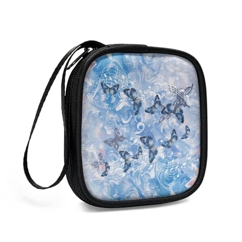 Blue Butterfly Lightweight Headphone Storage Bag, Portable Headset Carrying Pouch Headphone Case Bag Soft Travel Pouch for Ear Headphones - color: Blue Butterfly