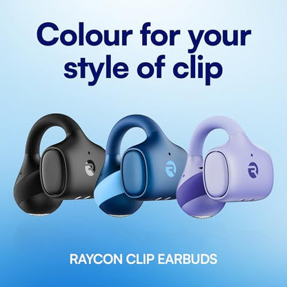 Raycon Everyday Clip-On Earbuds - Open Ear, Water Resistant, 30Hr (Blue) | Open-Ear Clip Design - color: Blue