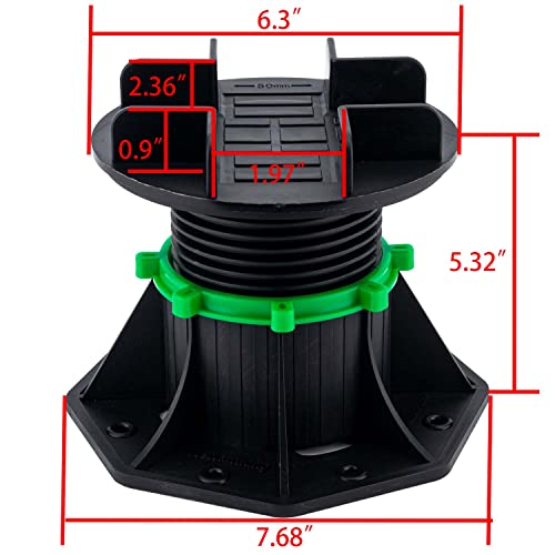 8Pack Adjustable Plastic Pedestal Paver,Floor Slate Support Floor Lift,Deck Support Floor Raising (Bilateral keel Card Slot) - size: Bilateral keel card slot