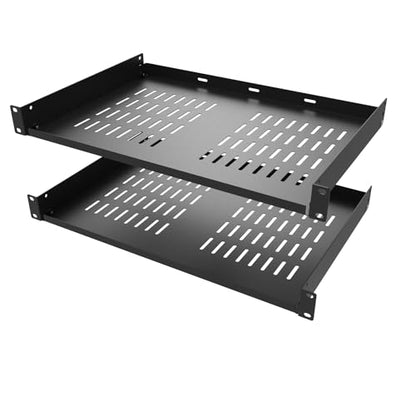 2 Pcs of 1U Universal Server Rack Shelf, 12" Deep