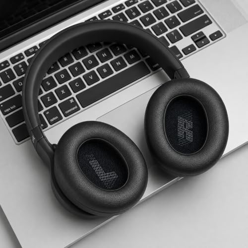 Replacement Ear Pads for JBL E65BTNC/Live 650BTNC/Live 770NC/Live 660NC/Duet NC Headphone, Extra Thick Cushions, Ear Cups Cover, Soft Leather＆Memory Foam Headset Earpads (Black) - color: Black