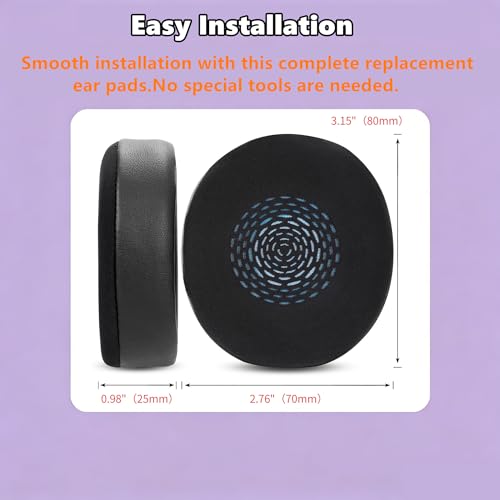 Cooling Gel Ear Pads Replacement for Jabra Evolve2 75 Wireless Headset (Do Not Fit Evolve 75) Earpads Ear Cushions with ice Silk & Memory Foam - Black