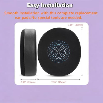 Cooling Gel Ear Pads Replacement for Jabra Evolve2 75 Wireless Headset (Do Not Fit Evolve 75) Earpads Ear Cushions with ice Silk & Memory Foam - Black