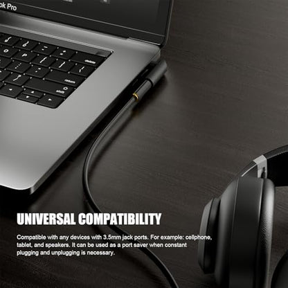 3.5mm Angle Male to Female Audio Adapter,90 Degree Right Angle Gold-Plated TRS Stereo Jack Plug Aux Connector, Compatible with Headsets, Tablets, MP3 Players, Game Controllers, Speakers - 2pack