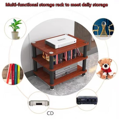 HiFi Racks Media Components Cabine, Heavy Duty Audio Component Stand, Amplifier Console Shelf Organizer, 2/3/4 Tier Speaker Audio Rack Tower(Walnut,2-Tier) - color: Walnut, size: 2-Tier