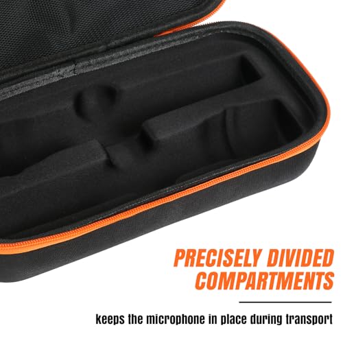 TPQKA Wireless Microphones Case for Karaoke Machine Microphone Wireless for JBL Mic Case Convenient Storage Two Microphone System, Receiver, Adapter, AA Batteries (Only Black Box)