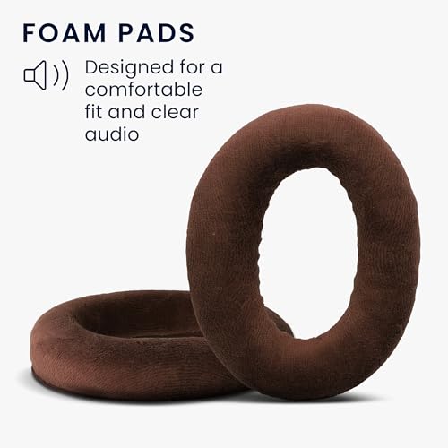 kwmobile 2X Earpad Compatible with Sennheiser Game Zero / HD380PRO / PXC450 / PXC350 / PC350 / PC360 - Replacement Velour Earpad Cushion for Headphones - Brown
