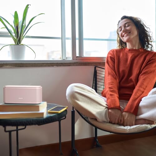 DOSS SoundBox Touch Wireless Bluetooth Speaker-12W HD Sound with Rich Bass | Portable & Small Design, IPX5 Waterproof, 20H Playtime, Handsfree, House, Office Desktop, Bedroom, Indoor Use, Light Pink - color: Light Pink