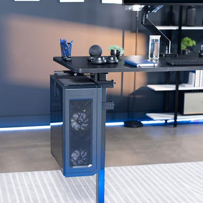 VIVO Adjustable Clamp-on Desk Leg Large PC Mount, Under Desk CPU Storage, Computer Case Holder with Tool-Free Installation, Black, Mount-PCLC1 - size: Large