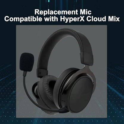 3.5mm Replacement Game Mic for HyperX Cloud Mix Headphones | Detachable Microphone Boom, Noise Cancelling, for PS4 Pro PS5 Xbox One X PC ,Black
