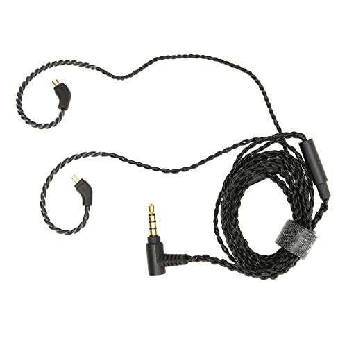 FILFEEL 0.78mm 2 Pin Earbuds Upgrade Cable with HD Mic, 3.5mm Right Angle Plug Replacement Wire for in-Ear Monitors, Enhanced Bass & Clear Calls,