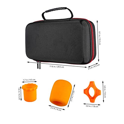 Totority Microphone Storage Box Bag with Padded Sponge Protection Slip Rings and Bottom Rod Holders Zipper Case for Secure Mic Storage and Transport