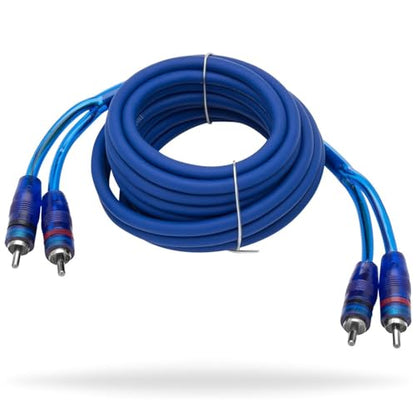 InstallGear 2-Pack of 20 ft RCA Audio Cable 2 Male to 2 Male High-Performance Splitter with Shielded Design for Low-Interference Audio Signal - size: 2M-2M (20 ft, 2-Pack)