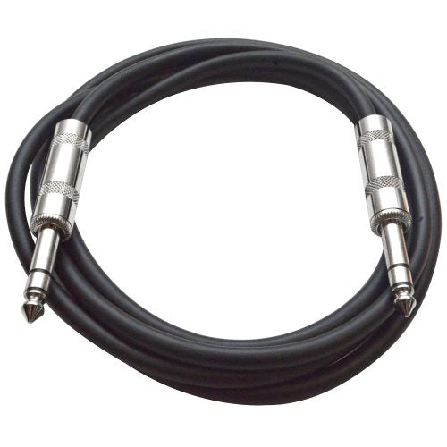 Seismic Audio - SATRX-6 - Black 6' 1/4" TRS to 1/4" TRS Patch Cable - color: Black, size: 6 Foot