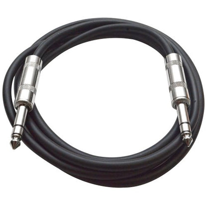 Seismic Audio - SATRX-6 - Black 6' 1/4" TRS to 1/4" TRS Patch Cable - color: Black, size: 6 Foot