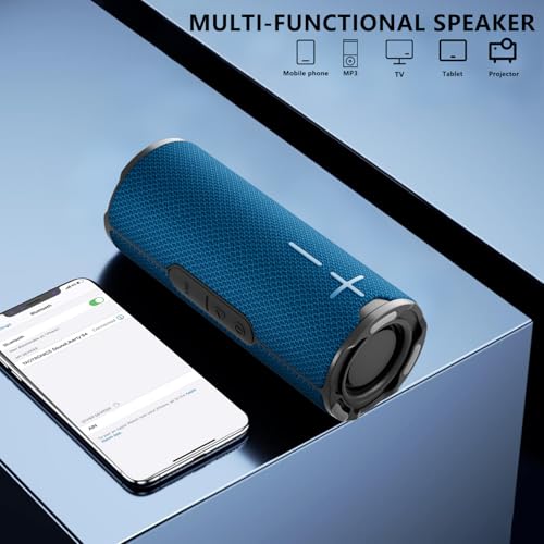 BYANDBY Bluetooth Speaker with IPX5 Waterproof 2 Portable, Long Playtime, Wireless Stereo Pairing, 12W Stereo Sound, BT 5.3, Bassup, Electronics for Home, Shower, Outdoors, Travel(Blue) - color: Blue
