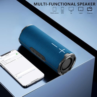 BYANDBY Bluetooth Speaker with IPX5 Waterproof 2 Portable, Long Playtime, Wireless Stereo Pairing, 12W Stereo Sound, BT 5.3, Bassup, Electronics for Home, Shower, Outdoors, Travel(Blue) - color: Blue