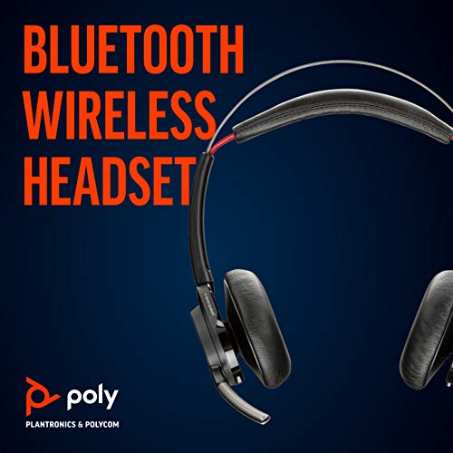 Plantronics - Voyager Focus UC (Poly) - Bluetooth Dual-Ear (Stereo) Headset with Boom Mic - USB-A Compatible with PC and/or Mac - Active Noise Canceling - Works with Teams (Certified), Zoom & more