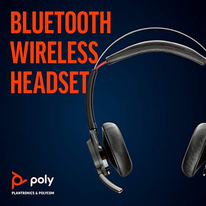 Plantronics - Voyager Focus UC (Poly) - Bluetooth Dual-Ear (Stereo) Headset with Boom Mic - USB-A Compatible with PC and/or Mac - Active Noise Canceling - Works with Teams (Certified), Zoom & more