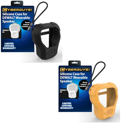 CYBERGUYS 2-Pack Silicone Cases for DEWALT Speaker, Black & Yellow
