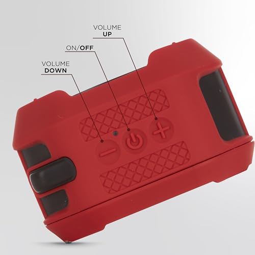 Altec Lansing HYDRATREK Magnetic Bluetooth Speaker, Waterproof IP67, 5W RMS Output, True Wireless Pairing, USB-C Quick Charge, 3.7V 400mAh Battery, Voice Assistant, Perfect for Any Adventure - color: Crimson Red/Black