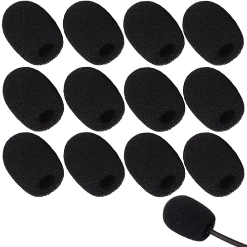 12 Pack Microphone Covers Foam, Noise Reduction Mic Cover, for Lapel and Headset Microphones Windscreen