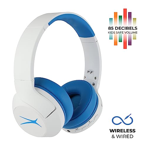 Altec Lansing - Kids Bluetooth Headphones, Wireless Over Ear - color: Whiteout Wave Blue
