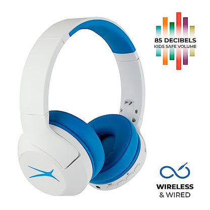 Altec Lansing - Kids Bluetooth Headphones, Wireless Over Ear - color: Whiteout Wave Blue