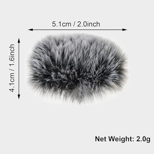 Microphone Windscreen for DJI Mic 2, Furry Wind Muff Compatible with DJI Mic 2, Fur Microphone Cover Pop Filter Sound Insulation (2 Pieces)