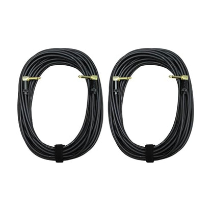 Audio2000'S E27150P2 Two-Pack 50-Feet Gold-Plated 1/4-Inch TS Right Angle to Gold-Plated 1/4-Inch TS Right Angle Audio/Patch/Stage/Recoding/Instrument Cables (Total Two 50-Feet Cables)