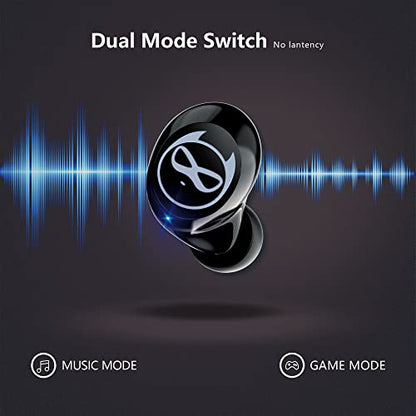 Gaming Earbuds Kids Bluetooth Earbud 5.3 in-Ear Headphones with Mic 36H Playtime IPX6 Waterproof Touch Control HiFi Stereo LED Display Kids Wireless Ear Buds - color: Viridian‑Phantom