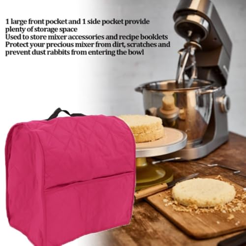 ‌Stand Mixer Cover with Storage Pockets and and Handle Dust Proof Protective Bag for 4.5QT Mixers and Small Kitchen Appliances(Rose Red) - color: Rose Red