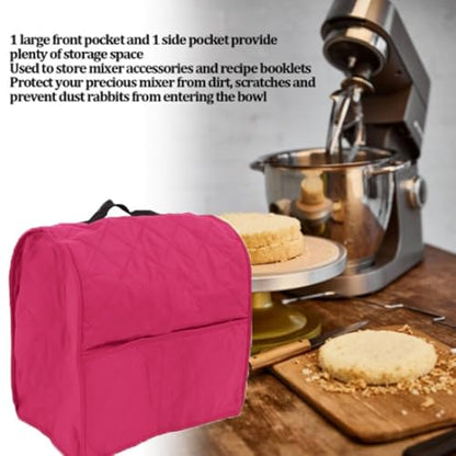 ‌Stand Mixer Cover with Storage Pockets and and Handle Dust Proof Protective Bag for 4.5QT Mixers and Small Kitchen Appliances(Rose Red) - color: Rose Red