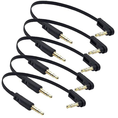 15.2cm(6인치) 3.5mm 스테레오 잭 오디오 케이블, 스트레이트 수 - 90도 각도 수 0.3cm(1/8인치) TRS 플러그 AUX 코드, 헤드폰, 스피커, 자동차 오디오, 홈 오디오용, 1팩