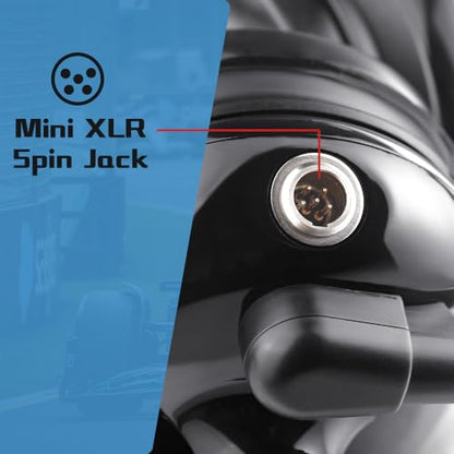 Two Way Radio Headset with Noise Cancelling Microphone, Volume Control Knob, Push to Talk, 3.5mm Input Jack Behind The Head Style Racing Headset