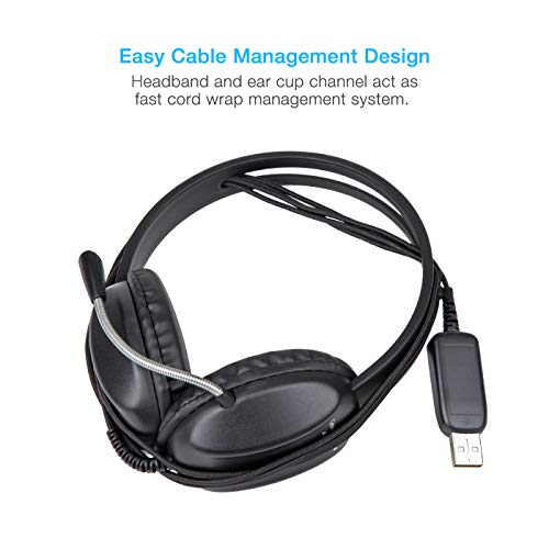 Cyber Acoustics AC-4006 USB-A Stereo Headset with Microphone, 20 Pack | Made with 60 Percent Recycled Plastic, Durable, Crisp, and Clear Communication, in K-12 Classrooms or Home - size: 20 Pack - USBA
