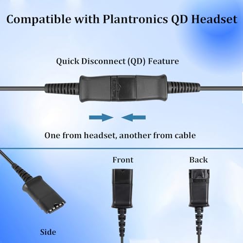 USB Headset Adapter Quick Disconnect QD Cable to USB A Plug Adapter